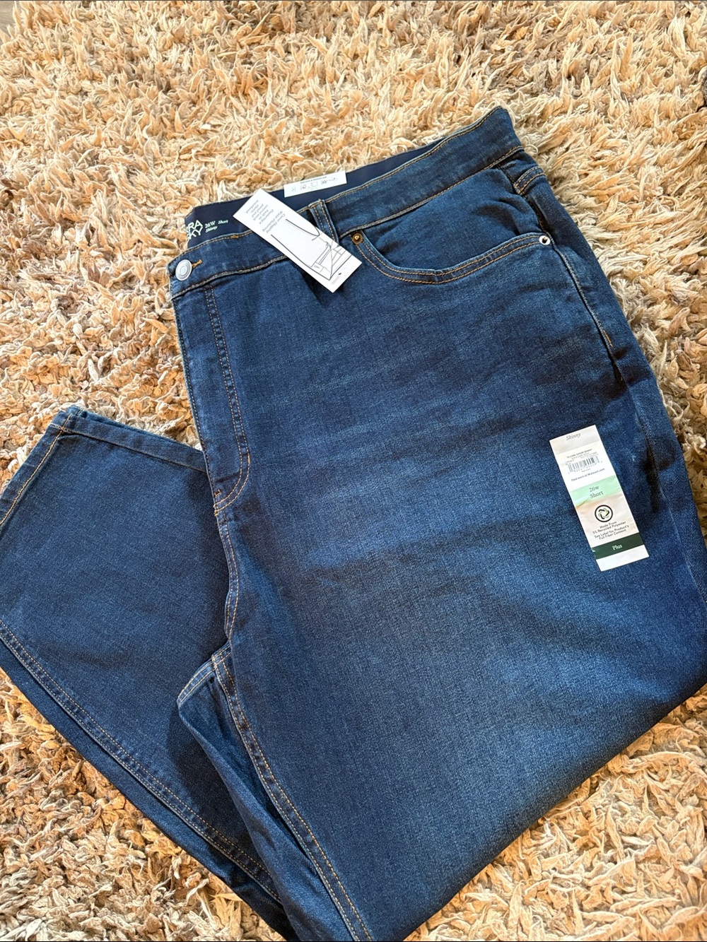 New Terra & sky tummy control dark wash skinny jeans women’s plus size